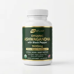 5. KSM-66 Ashwagandha (NutriFlair 600mg) – Best for ADHD Overwhelm & Agitation Supplement Bottle