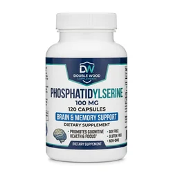 3. Phosphatidylserine (Double Wood 100mg) – Best for Restlessness & Impulsivity Supplement Bottle