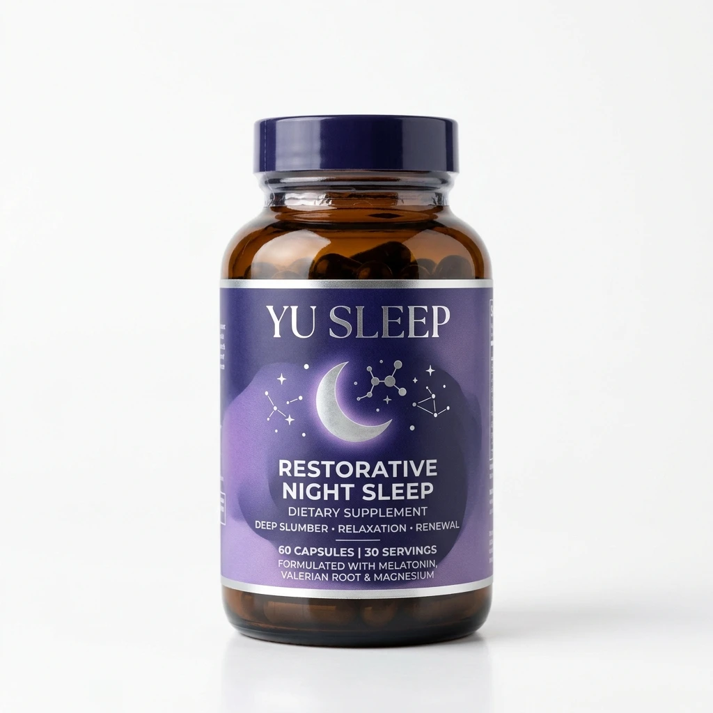 Official Yu Sleep Restorative Night Sleep Supplement Bottle